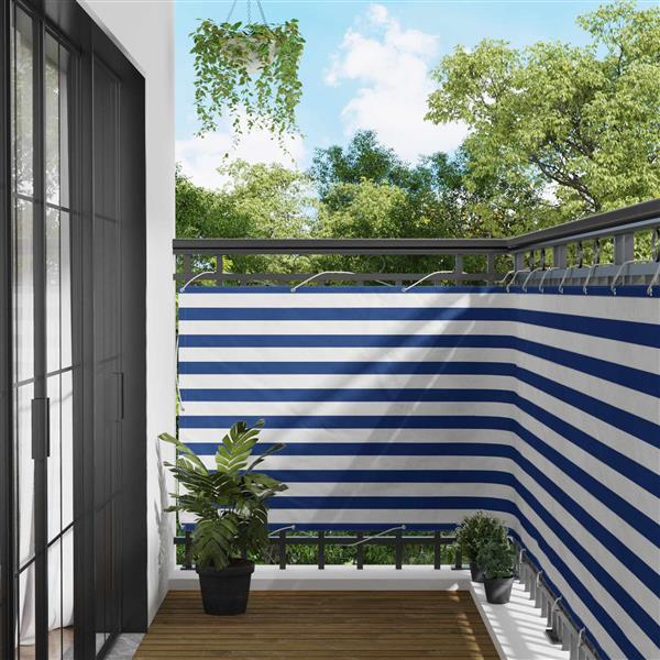 Grote foto vidaxl balkon scherm blauw en wit 110 x 500 cm oxford stof tuin en terras overige tuin en terras