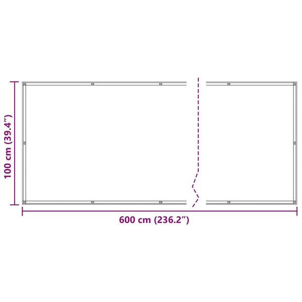 Grote foto vidaxl balkon scherm geel en wit 100 x 600 cm oxford stof tuin en terras overige tuin en terras