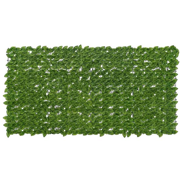 Grote foto vidaxl balkonscherm met bladeren groen en geel 200 x 100 cm tuin en terras overige tuin en terras