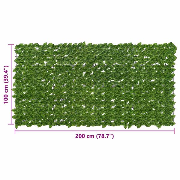 Grote foto vidaxl balkonscherm met bladeren groen en geel 200 x 100 cm tuin en terras overige tuin en terras