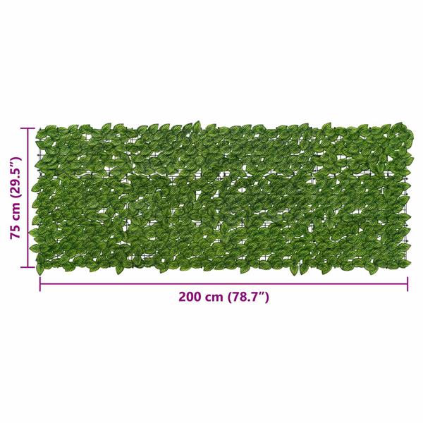 Grote foto vidaxl balkonscherm met bladeren groen en geel 200 x 75 cm tuin en terras overige tuin en terras