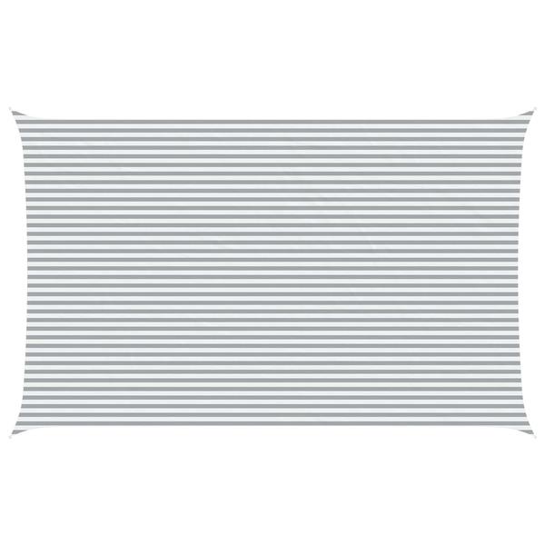 Grote foto vidaxl zonneschaduwzeil lichtgrijs en wit. 8 x 5 m tuin en terras overige tuin en terras