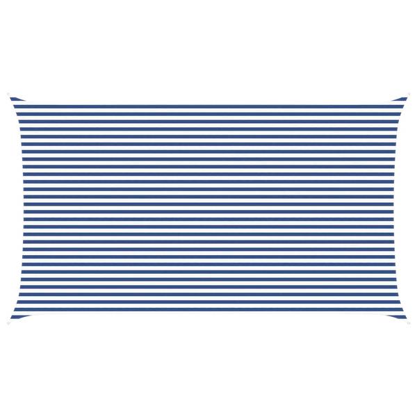 Grote foto vidaxl zonneschaduwzeil blauw en wit 7 x 4 m 100 polyester oxford tuin en terras overige tuin en terras