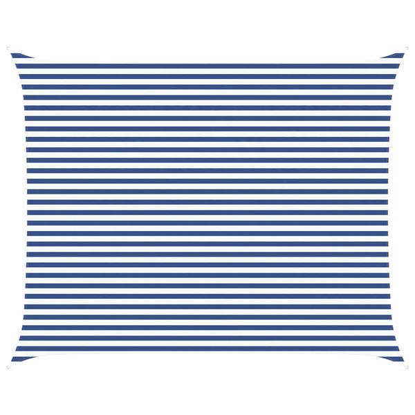 Grote foto vidaxl zonneschaduwzeil blauw en wit 5 x 4 m 100 polyester oxford tuin en terras overige tuin en terras