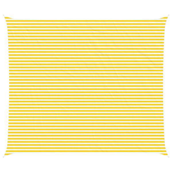 Grote foto vidaxl zonneschaduwzeil geel en wit 7 x 6 m 100 polyester oxford tuin en terras overige tuin en terras