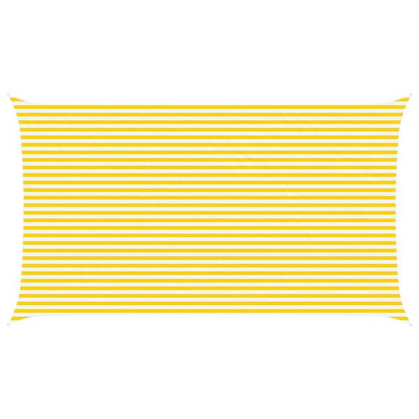 Grote foto vidaxl zonneschaduwzeil geel en wit 7 x 4 m 100 polyester oxford tuin en terras overige tuin en terras