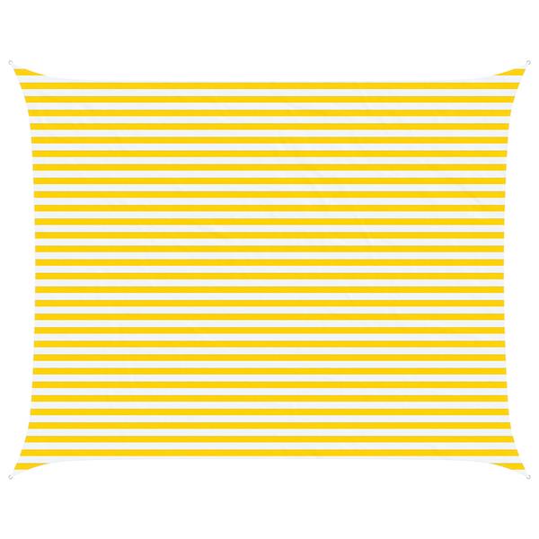 Grote foto vidaxl zonneschaduwzeil geel en wit 5 x 4 m 100 polyester oxford tuin en terras overige tuin en terras