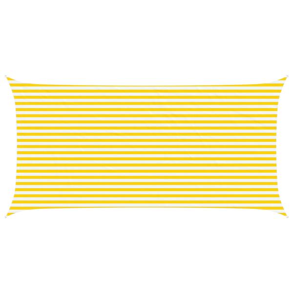 Grote foto vidaxl zonneschaduwzeil geel en wit 6 x 3 m 100 polyester oxford tuin en terras overige tuin en terras