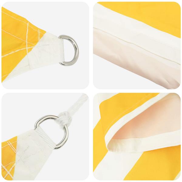 Grote foto vidaxl zonneschaduwzeil geel en wit 6 x 3 m 100 polyester oxford tuin en terras overige tuin en terras