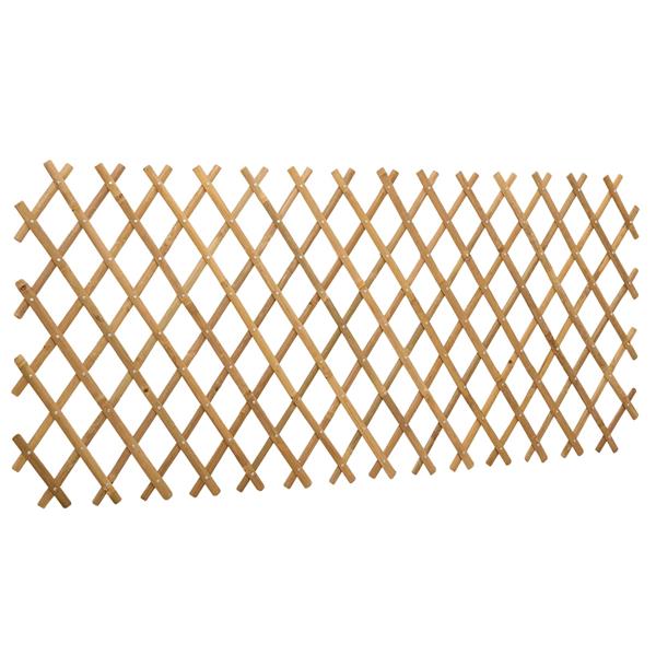 Grote foto vidaxl uitschuifbaar plantenrek 2 pcs licht bruin 100 x 105 cm bamboe tuin en terras hekken en schuttingen