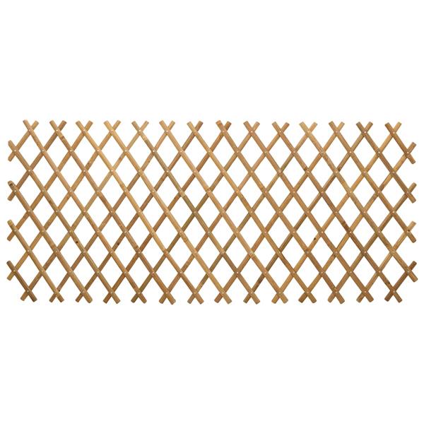 Grote foto vidaxl uitschuifbaar plantenrek 2 pcs licht bruin 100 x 105 cm bamboe tuin en terras hekken en schuttingen