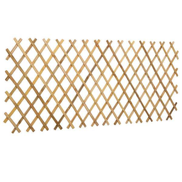 Grote foto vidaxl uitschuifbaar plantenrek 2 pcs licht bruin 100 x 105 cm bamboe tuin en terras hekken en schuttingen