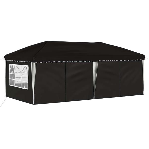 Grote foto vidaxl pop up feesttent 575 x 288 x 245 cm zwart tuin en terras overige tuin en terras