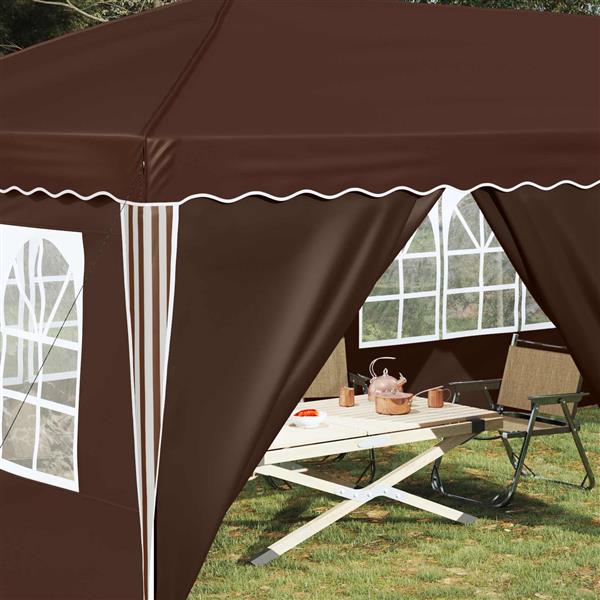 Grote foto vidaxl pop up feesttent 575 x 288 x 245 cm bruin tuin en terras overige tuin en terras