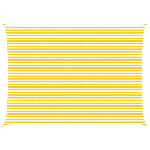 Grote foto vidaxl zonneschaduwzeil geel en wit 7 x 5 m 100 polyester oxford tuin en terras overige tuin en terras