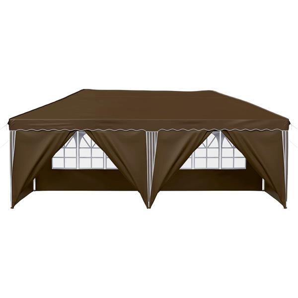Grote foto vidaxl pop up feesttent 575 x 288 x 245 cm taupe tuin en terras overige tuin en terras