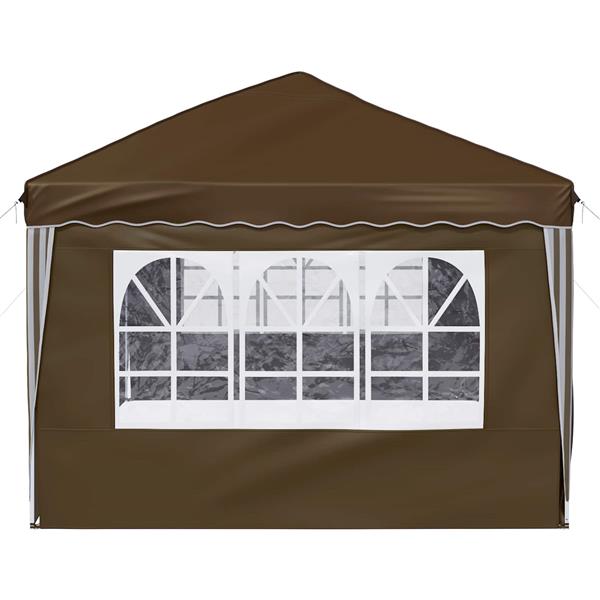 Grote foto vidaxl pop up feesttent 575 x 288 x 245 cm taupe tuin en terras overige tuin en terras