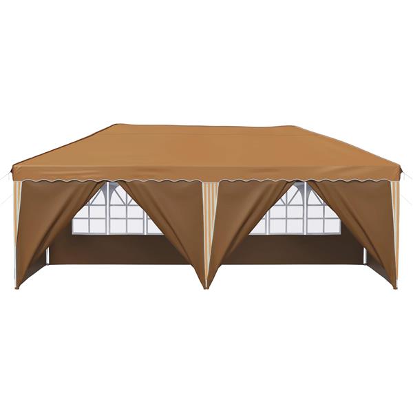Grote foto vidaxl pop up feesttent 575 x 288 x 245 cm beige tuin en terras overige tuin en terras