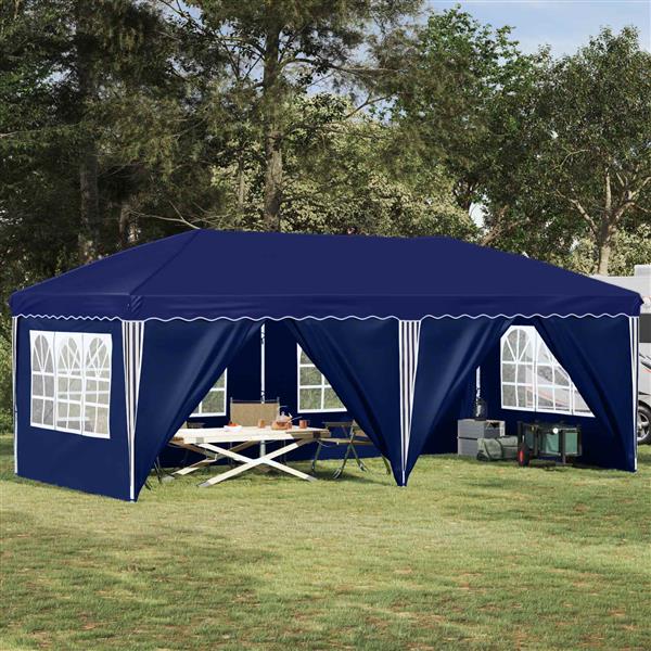 Grote foto vidaxl pop up feesttent 575 x 288 x 245 cm blauw tuin en terras overige tuin en terras