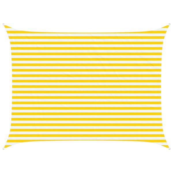 Grote foto vidaxl zonneschaduwzeil geel en wit 4 3 m 100 polyester oxford tuin en terras overige tuin en terras