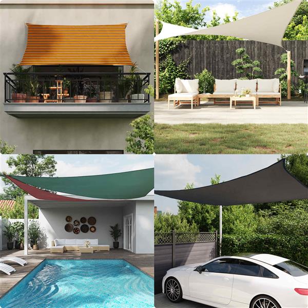 Grote foto vidaxl zonneschaduwzeil oranje en bruin 7 x 4 m 100 polyester oxford tuin en terras overige tuin en terras