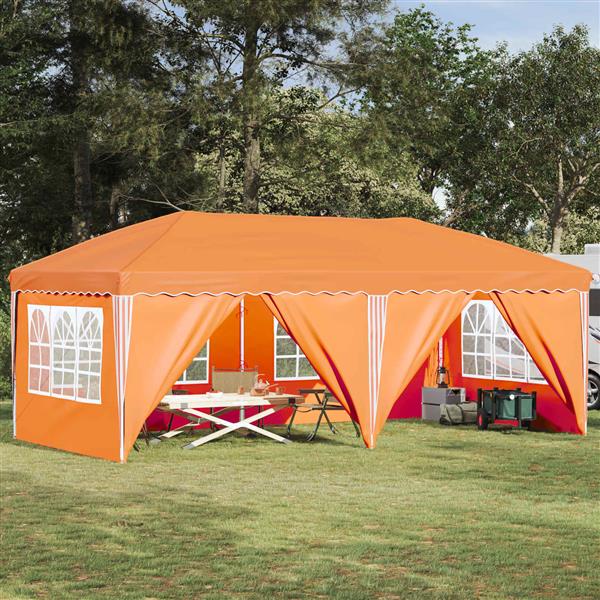 Grote foto vidaxl pop up feesttent 575 x 288 x 245 cm oranje tuin en terras overige tuin en terras