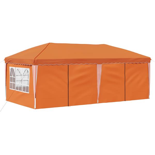 Grote foto vidaxl pop up feesttent 575 x 288 x 245 cm oranje tuin en terras overige tuin en terras