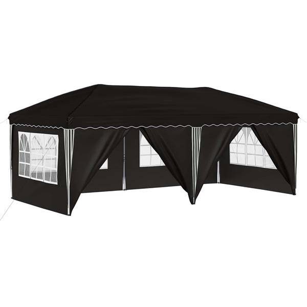 Grote foto vidaxl pop up feesttent 575 x 288 x 245 cm zwart tuin en terras overige tuin en terras