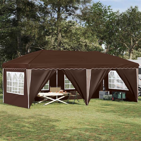 Grote foto vidaxl pop up feesttent 575 x 288 x 245 cm bruin tuin en terras overige tuin en terras