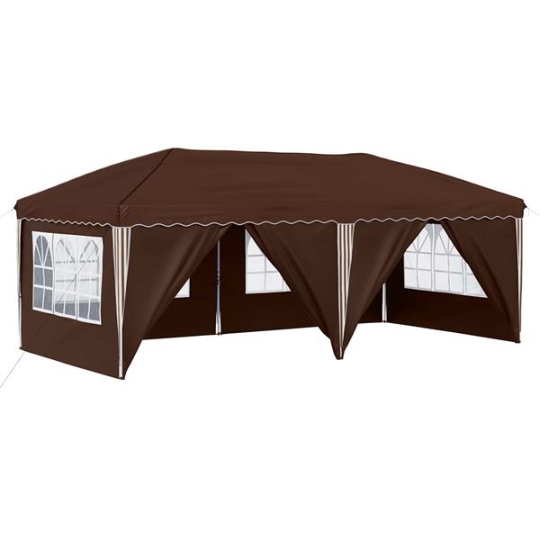 Grote foto vidaxl pop up feesttent 575 x 288 x 245 cm bruin tuin en terras overige tuin en terras