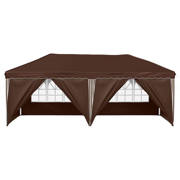 Grote foto vidaxl pop up feesttent 575 x 288 x 245 cm bruin tuin en terras overige tuin en terras