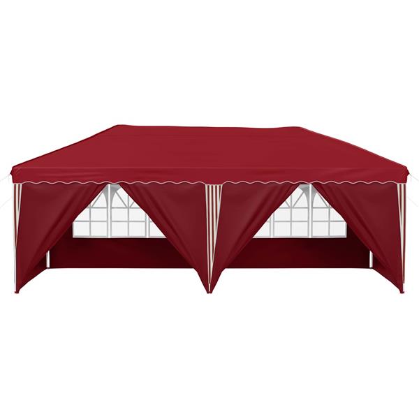 Grote foto vidaxl pop up feesttent 575 x 288 x 245 cm bordeauxrood tuin en terras overige tuin en terras