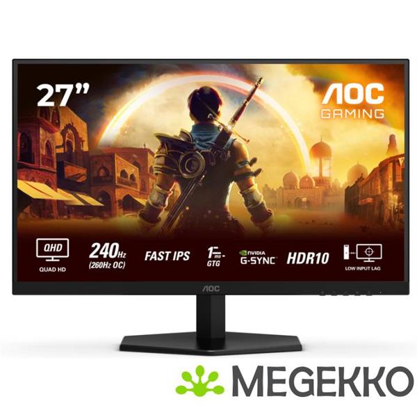 Grote foto aoc q27g42ze 27 wqhd 240hz ips gaming monitor computers en software overige computers en software