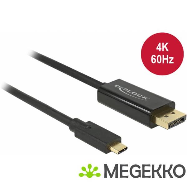Grote foto delock 85257 kabel usb type c male displayport male dp alt mode 4k 60 hz 3 m zwart computers en software overige