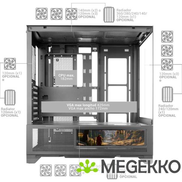 Grote foto mars gaming mc lcdx midi tower wit computers en software behuizingen en kasten