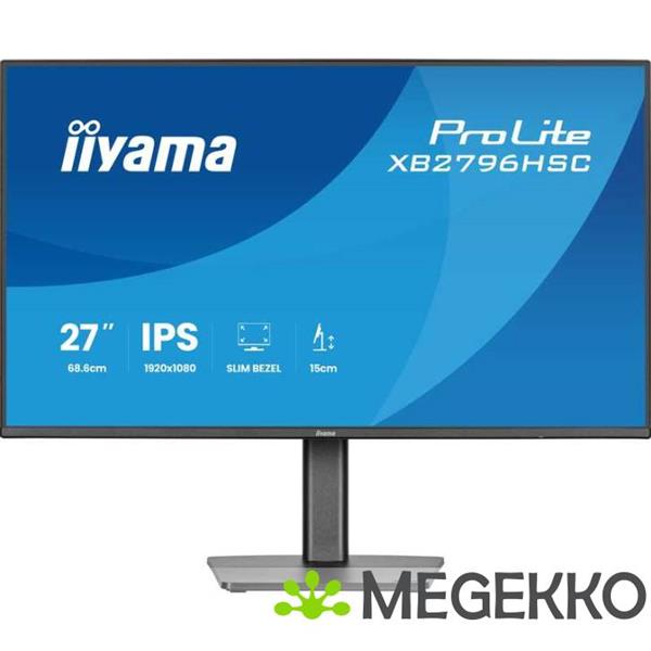 Grote foto iiyama prolite xb2796hsc b1 27 full hd 144hz ips usb c monitor computers en software overige computers en software