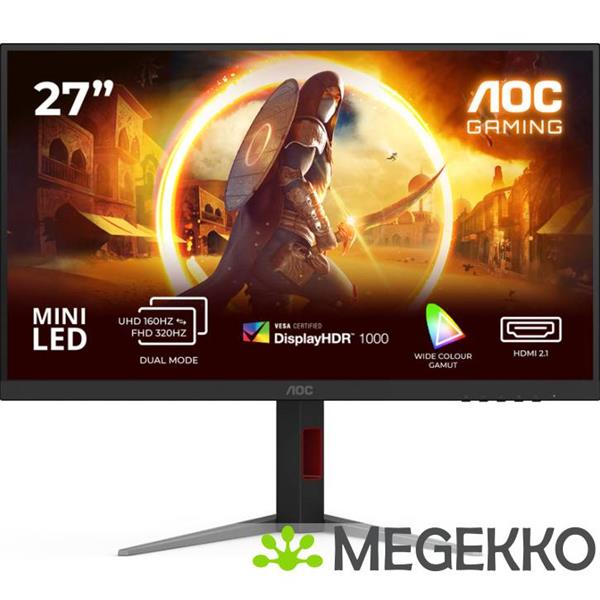 Grote foto aoc g4 u27g4xm 27 4k 160hz fhd 320hz miniled monitor computers en software overige computers en software