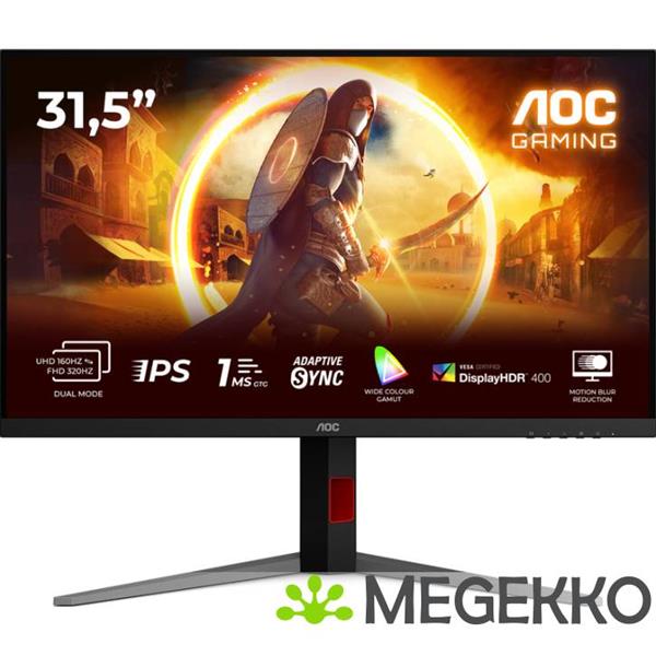 Grote foto aoc g4 u32g4u 31.5 4k ultra hd 160hz full hd 320hz dual mode gaming monitor computers en software overige computers en software
