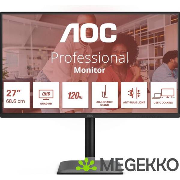 Grote foto aoc professional e4 q27e4cv 27 qhd 120hz ips monitor computers en software overige computers en software