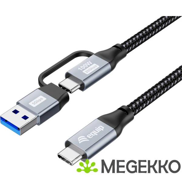 Grote foto equip 128433 2 in 1 usb 3.2 gen 2x2 20gbps 100w usb type c usb type c a 3m computers en software overige