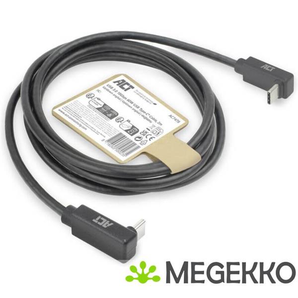 Grote foto act usb 3.0 10gbps 60w usb type c haaks verticaal usb type c haaks verticaal 2m computers en software overige
