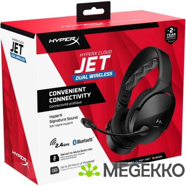 Grote foto hyperx cloud jet draadloze headset zwart audio tv en foto koptelefoons
