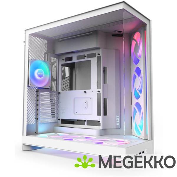 Grote foto nzxt h9 flow rgb white 2025 computers en software behuizingen en kasten