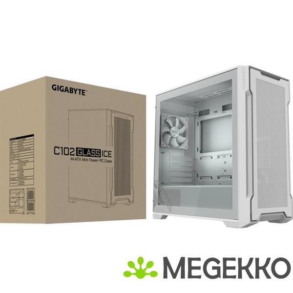 Grote foto gigabyte c102 glass midi tower wit computers en software behuizingen en kasten