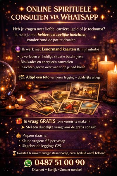 Grote foto gratis 1 vraag via whatsapp lenormand reading paranormaal kaartleggen