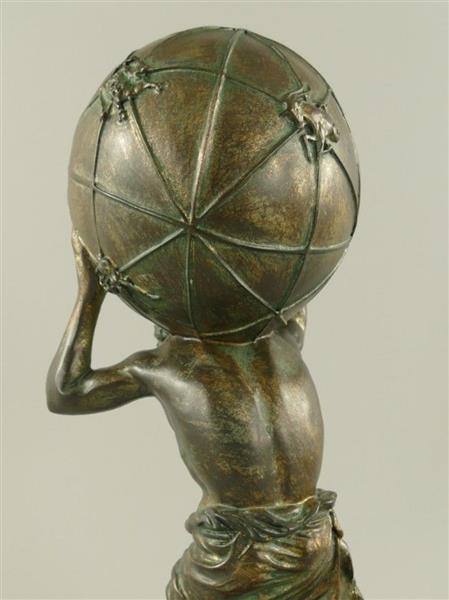 Grote foto beeld atlas 42 cm polystone decoratief beeld tuin en terras tuindecoratie