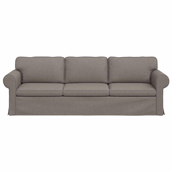 Grote foto vidaxl bank taupe 245 x 82 x 80 cm stof huis en inrichting bankstellen