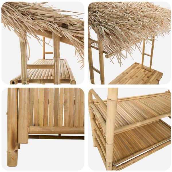 Grote foto vidaxl buiten bartafel naturel 110 x 50 x 209 cm bamboe tuin en terras tuinmeubelen