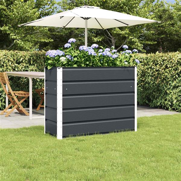 Grote foto vidaxl plantenbak antraciet 100 x 40 x 75 cm staal tuin en terras overige tuin en terras