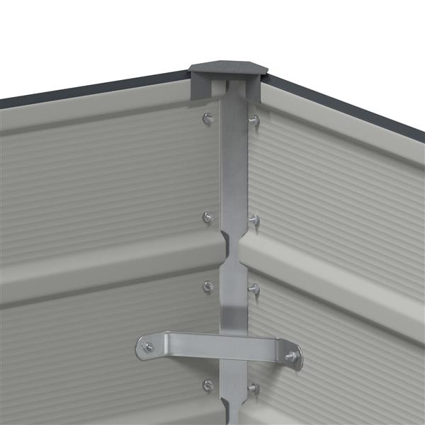 Grote foto vidaxl plantenbak antraciet 100 x 100 x 75 cm staal tuin en terras overige tuin en terras